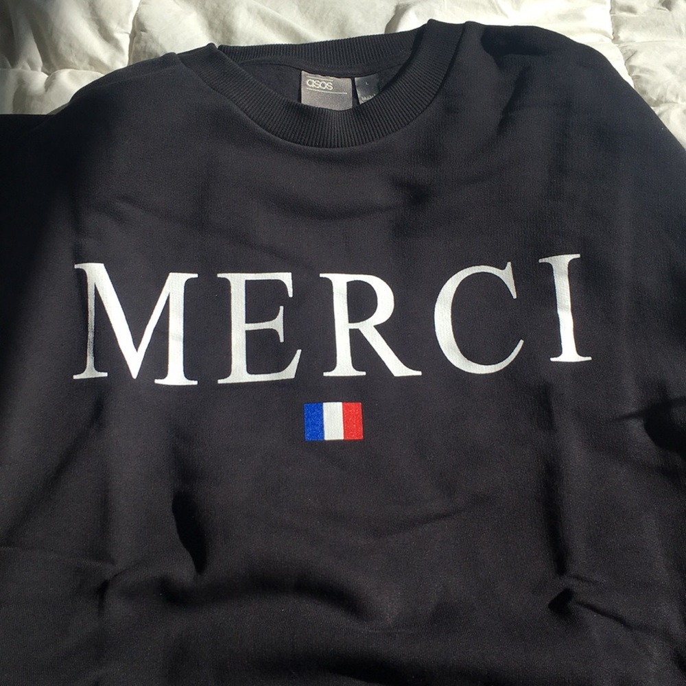 ASOS “Merci” sweatshirt